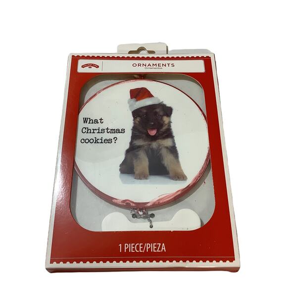 Puppy Dog Christmas Ornament “What Christmas Cookies?” Holiday Decor - Picture 1 of 2